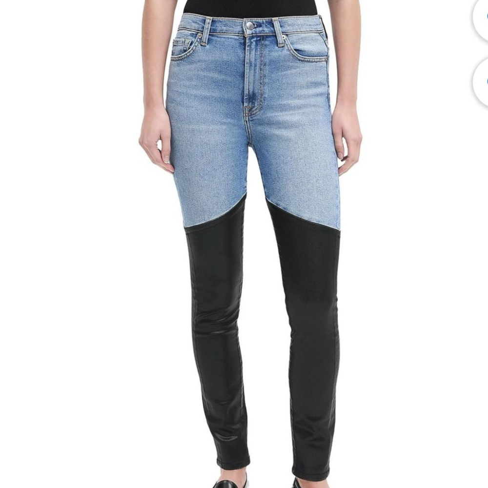 7 For All Mankind Womens Denim Dark Wash High Waist Skinny Jeans luxe vintage